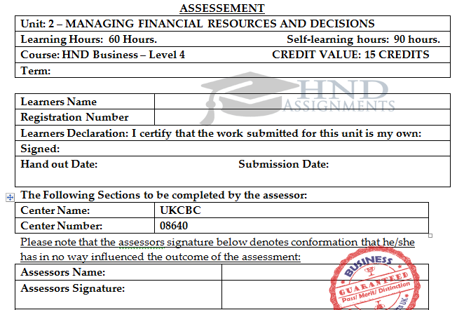 Unit 2 MFRD Assignment Brief